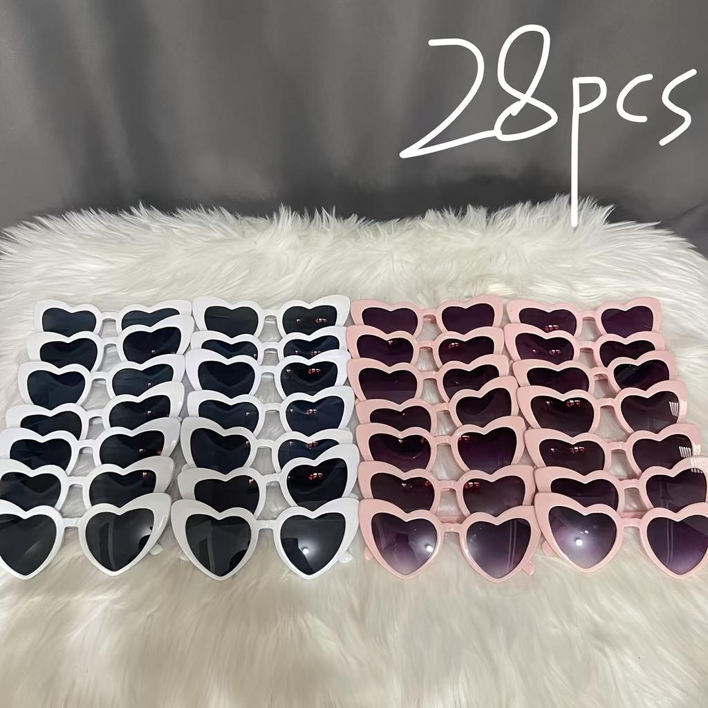 28pcs Heart-shaped Glasses Wedding Party Supplies the Best Gift for Friends