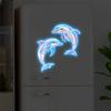Luminous Colorful Dolphin Refrigerator Sticker Kitchen Refrigerator Self-Adhesive Beautification Sticker Home Decoration