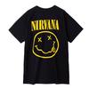 NYARO Nirvana Rock T-Shirt, Short Sleeve, 100% Cotton, Men's, Smile Retro Print, Summer Clothes, Loose Fit (XL)