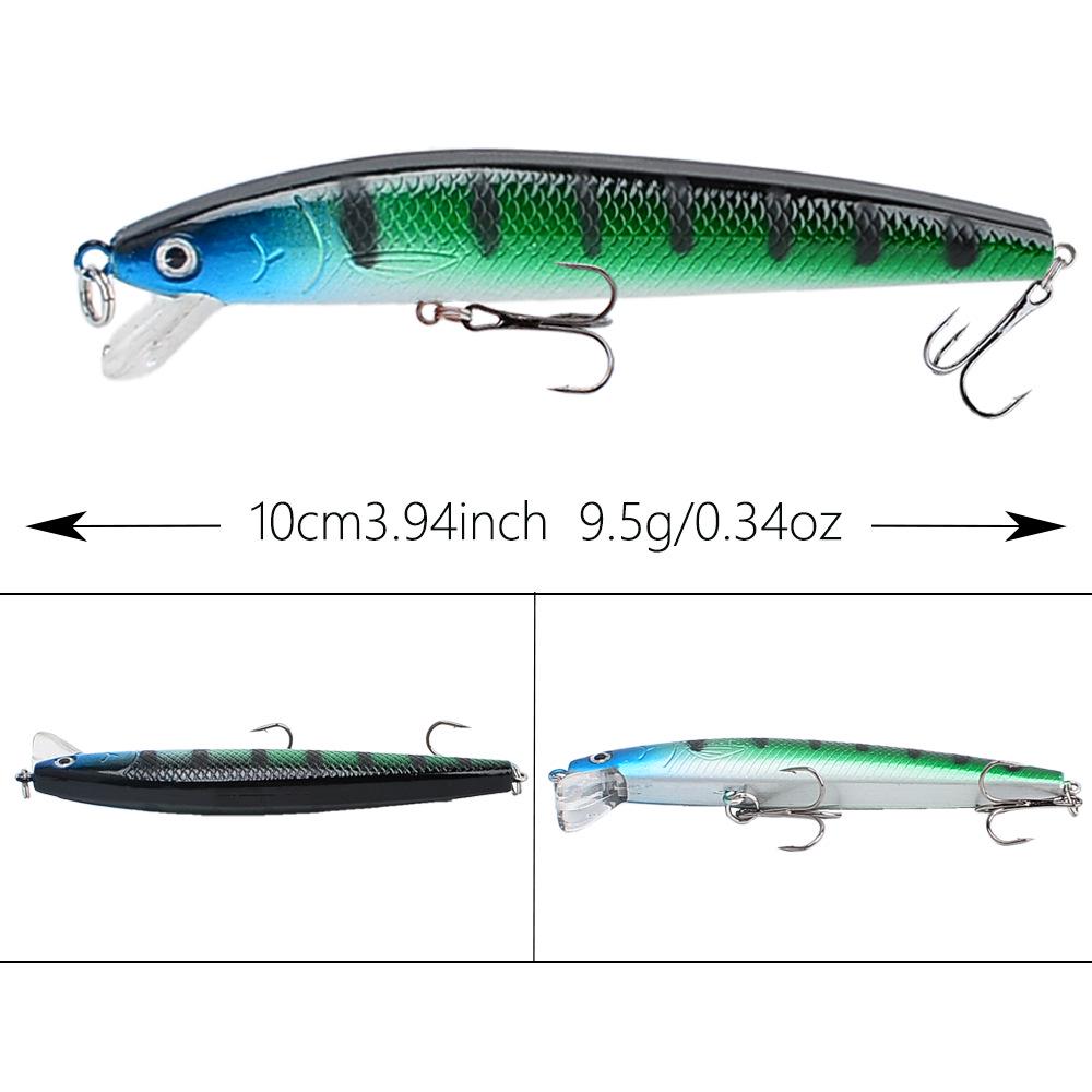 10cm/9.5g Floating Minnow Lure - Realistic Bionic Fish Artificial Bait in 8 Colors