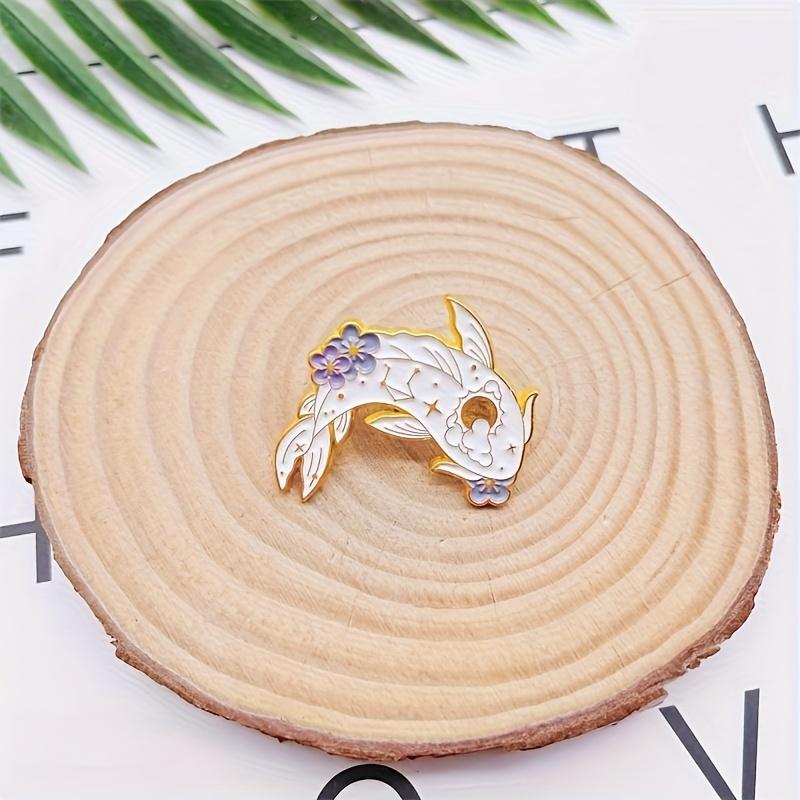 Couple's Personalized Lucky Carp and Koi Fish Brooch Accessories, Black and White Fish Best Friend Couple Set, Badge Jewelry for Women