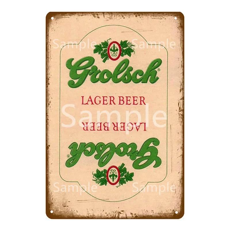 Grolsch Lager Beer Metal Poster Tin Signs Wall Art Painting Decorative Plaque Bar Pub Club Home Decor Art Crafts YK052