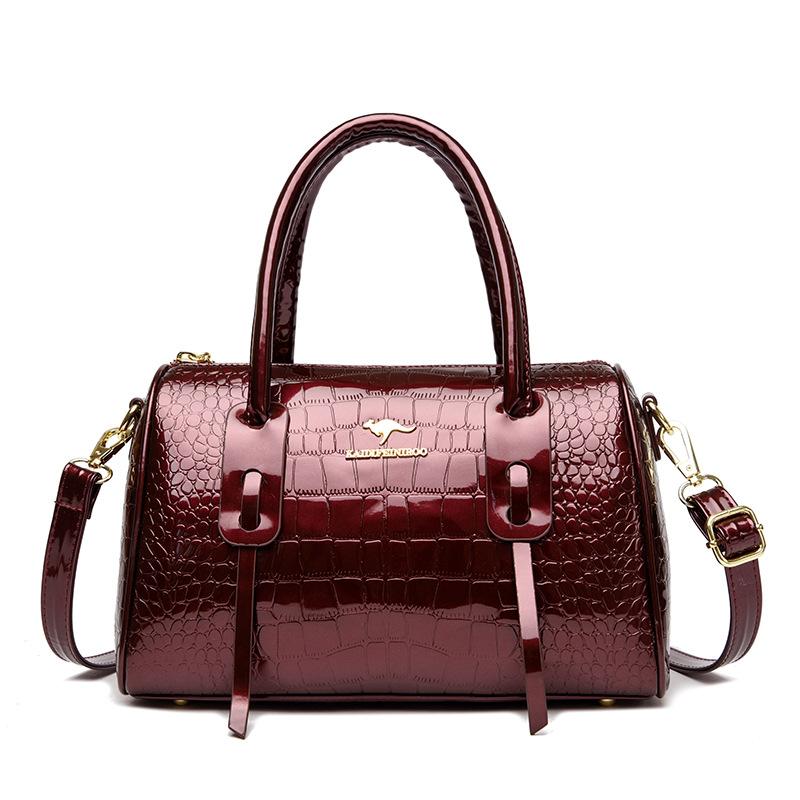Elegant and Sophisticated Handbag Shiny Leather Large-capacity Single-shoulder Bag Fashionable Crossbody Bag