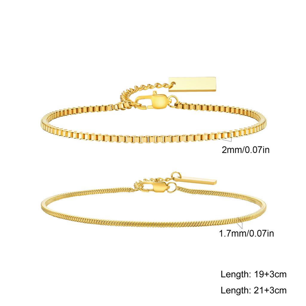 Classic Punk 2pcs Set Stainless Steel Cuban Bracelets for Men Fashion Snake Twist Chain Wristband Hip Hop Stacked Jewelry Gifts