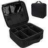 Make Box Professional Use Cosmetic Makeup Pouch Functional Large Capacity Portable Cosmetics Tools Storage Brush Bag Travel Business (black)