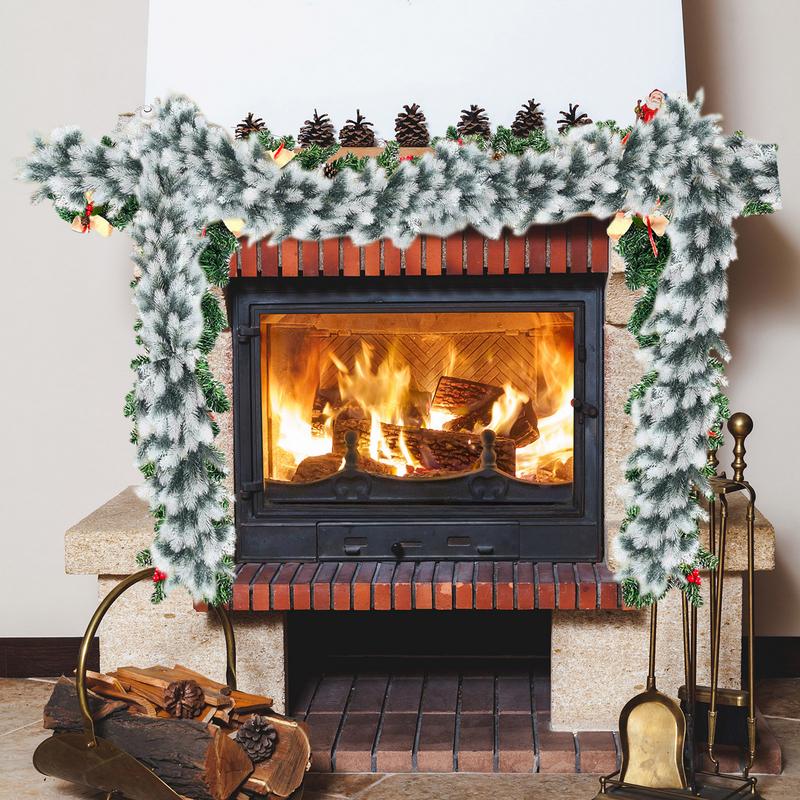 Christmas Garland Realistic Christmas Greenery Decoration Fireplace Artificial Pine Garland For Door Cabinet Kitchen Window