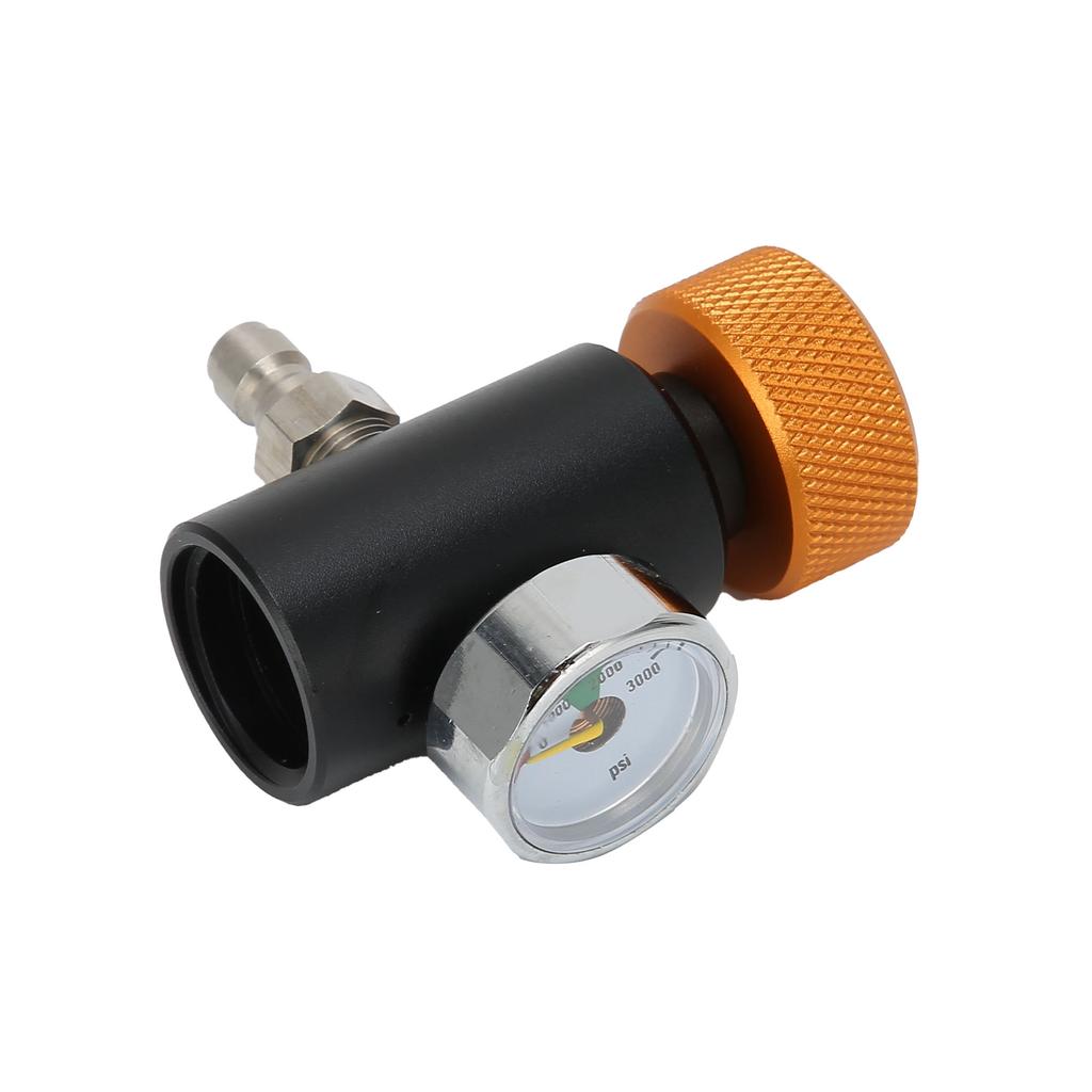 CO2 Cylinder Adapter Adjustable Soda Valve with 8mm Male Head 3000psi Pressure Gauge