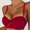Sutien push-up pentru piept mic pentru femei, lenjerie de corp cu sârmă cu fluture brodat, anti-alunecare, sutien sexy pentru femei la modă