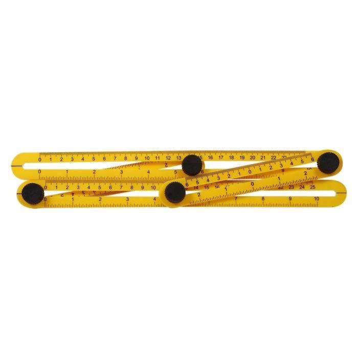 Outil de Mesure Modèle Échelle Règle Multi-angle Multi-fonction Réglable à Quatre Faces de Pliage