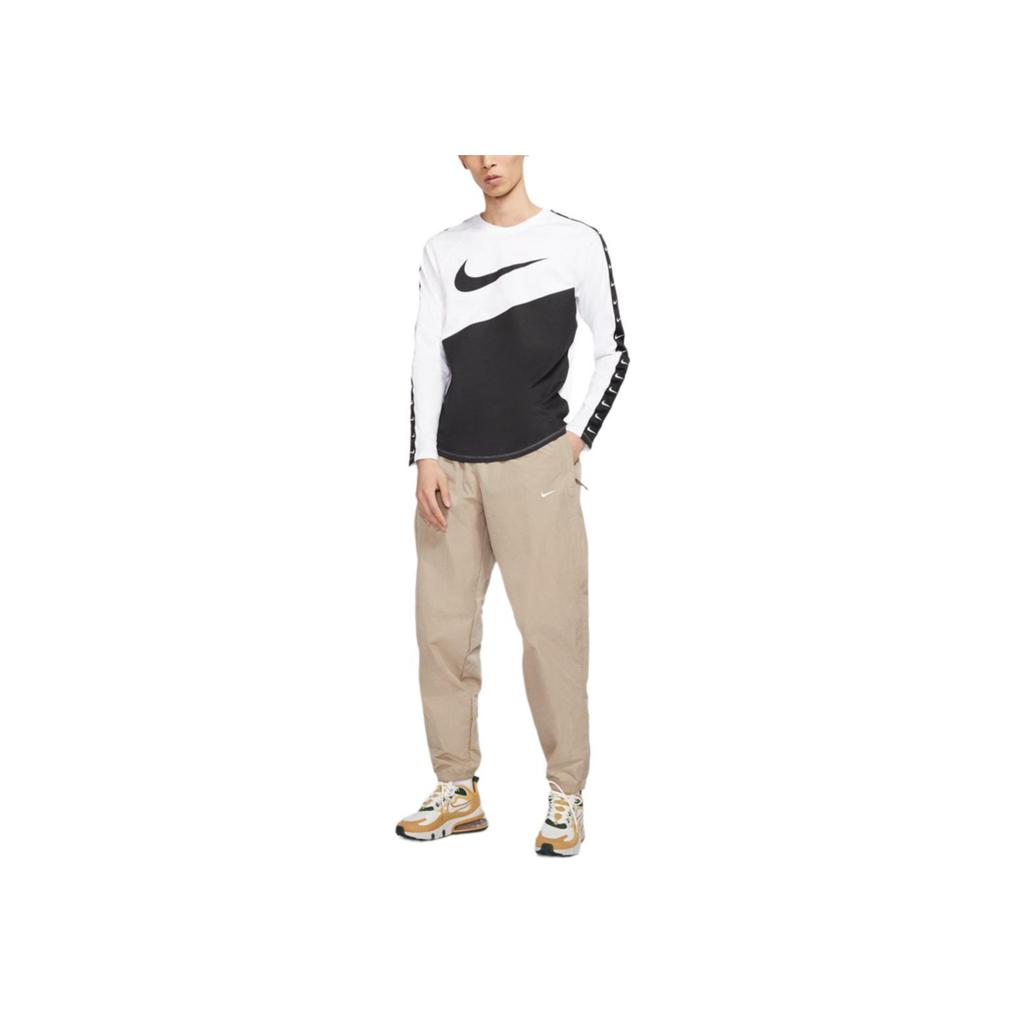 Nike Embroidered Logo Elasticated Long Sports Pants Men Bottoms Khaki CD6544-247