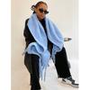 1 Damen-Winter-Fleece-Langschal mit Quasten - Weich und Warm,Verdickt,Winddichter Schal,Multifunktionaler Schal