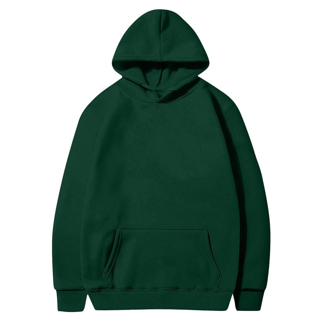 Women's And Winter Color Pullover Hooded Sweatshirt Fleece Plus Size Long Sleeve Short Fashion Sweatshirt