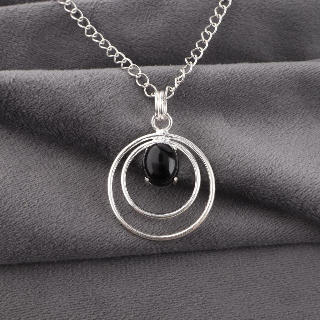 Black Tourmaline Pendant Gemstone Jewelry, 925 Sterling Silver Pendant, Handmade Everyday Pendant Jewelry Gift For Her