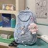 Schoolbag High-value student schoolbag Bow plaid student schoolbag Large capacity student schoolbag Fresh and sweet backpack