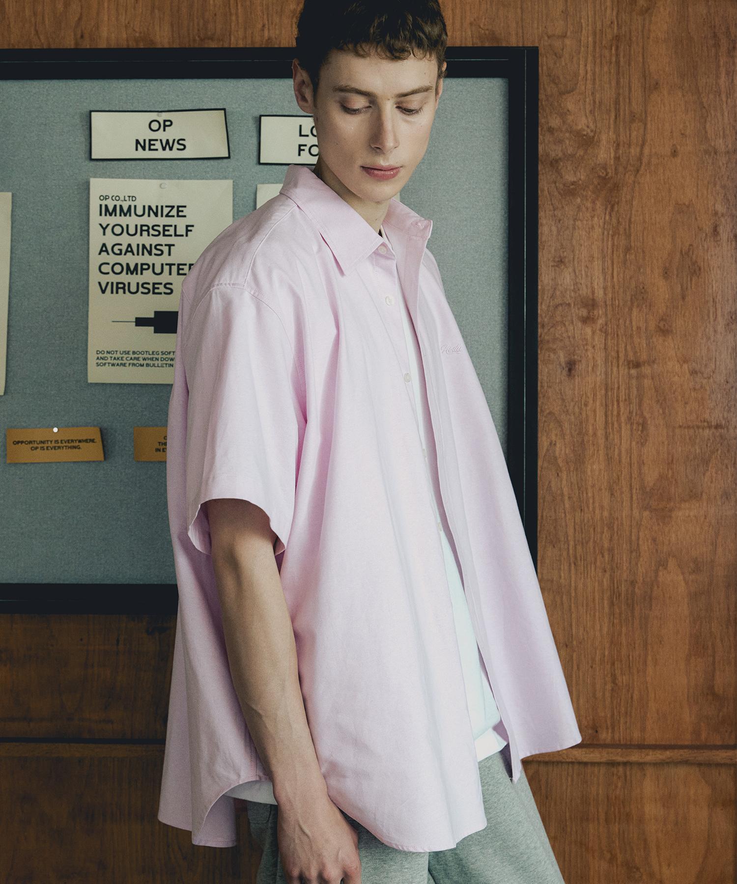Nod You Daily Oxford Oversized Shirt [Pink] L