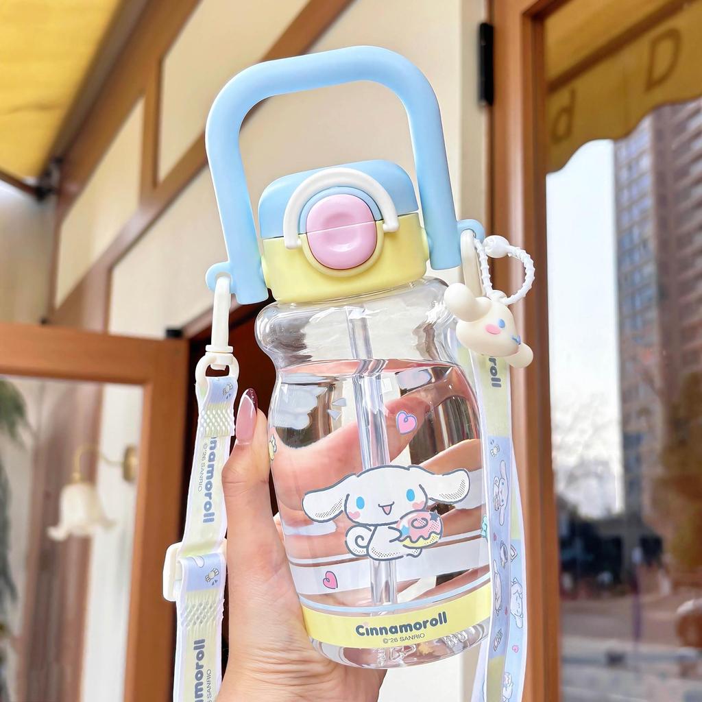 Sanrio Cute Children's Double-Drink Straw Cup & Crossbody Backpack