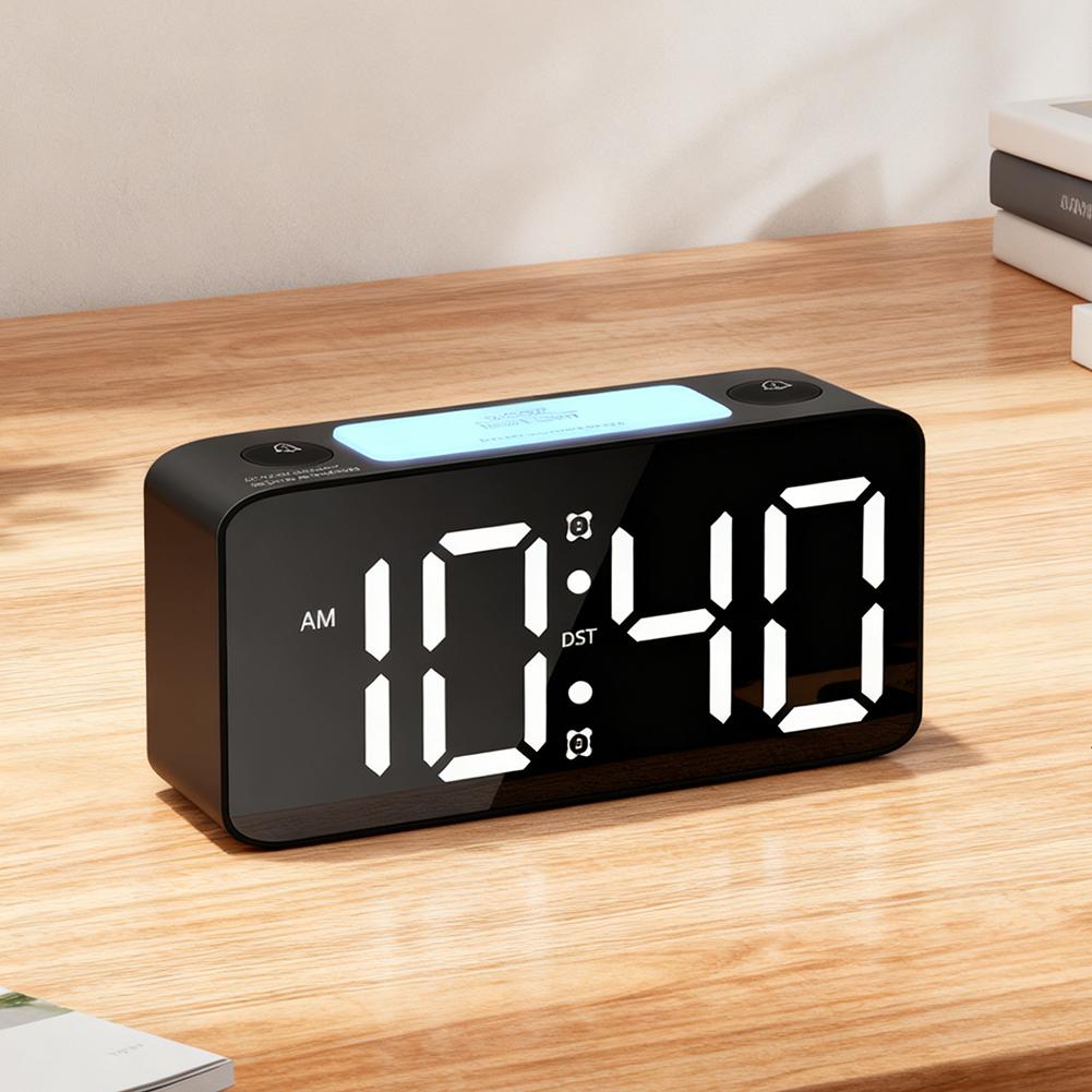 Large Display RGB Digital Alarm Clock Bedside RGB Backlit Super-Loud Wake-Up Alarm Clock Used For Students To Wake Up