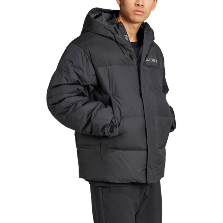 adidas Chaqueta Plumífera Deportiva para Hombre Cortavientos Cálida Repelente al Agua para Exterior Serie Wind.Rdy Xploric Chaqueta Negra IX7924