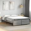 VidaXL Bed Frames Sonoma Grey 140x190 Cm Engineered Wood and Metal, Bed, Guest Bed, Double Bed, Bedroom Furniture At 3279900
