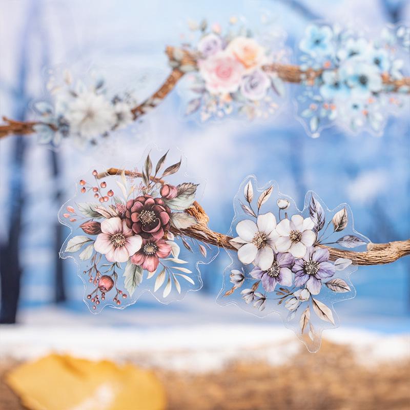 Winter Flower Sea Die-cut Tape DIY Journaling Stickers