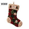 Festival Art Supplies Christmas Door Swag Poke Kit, 3D Fabric Ornament Craft DIY Poking Festive Making Kit for Adults, Holiday Front Wall Decor