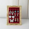 Fashionable Velvety Covered Ring Earring Display Stand In Vintage Frame Style For Elegant Jewelry Organization
