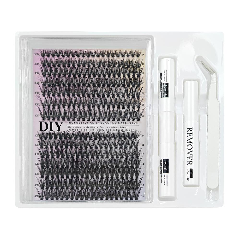 European Eyelash Book Set - 40D/60D/80D Segment Clusters, DIY Dense Curl, 32 Rows, Large Capacity