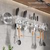 Plastic Suction Cup Hangers Rack Hanging Hook For Cutlery And Cooking Items Simple Installation Storage Rack