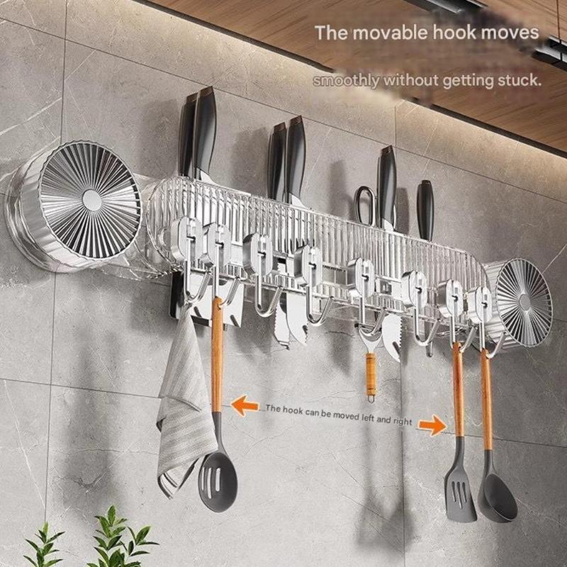 Plastic Suction Cup Hangers Rack Hanging Hook For Cutlery And Cooking Items Simple Installation Storage Rack