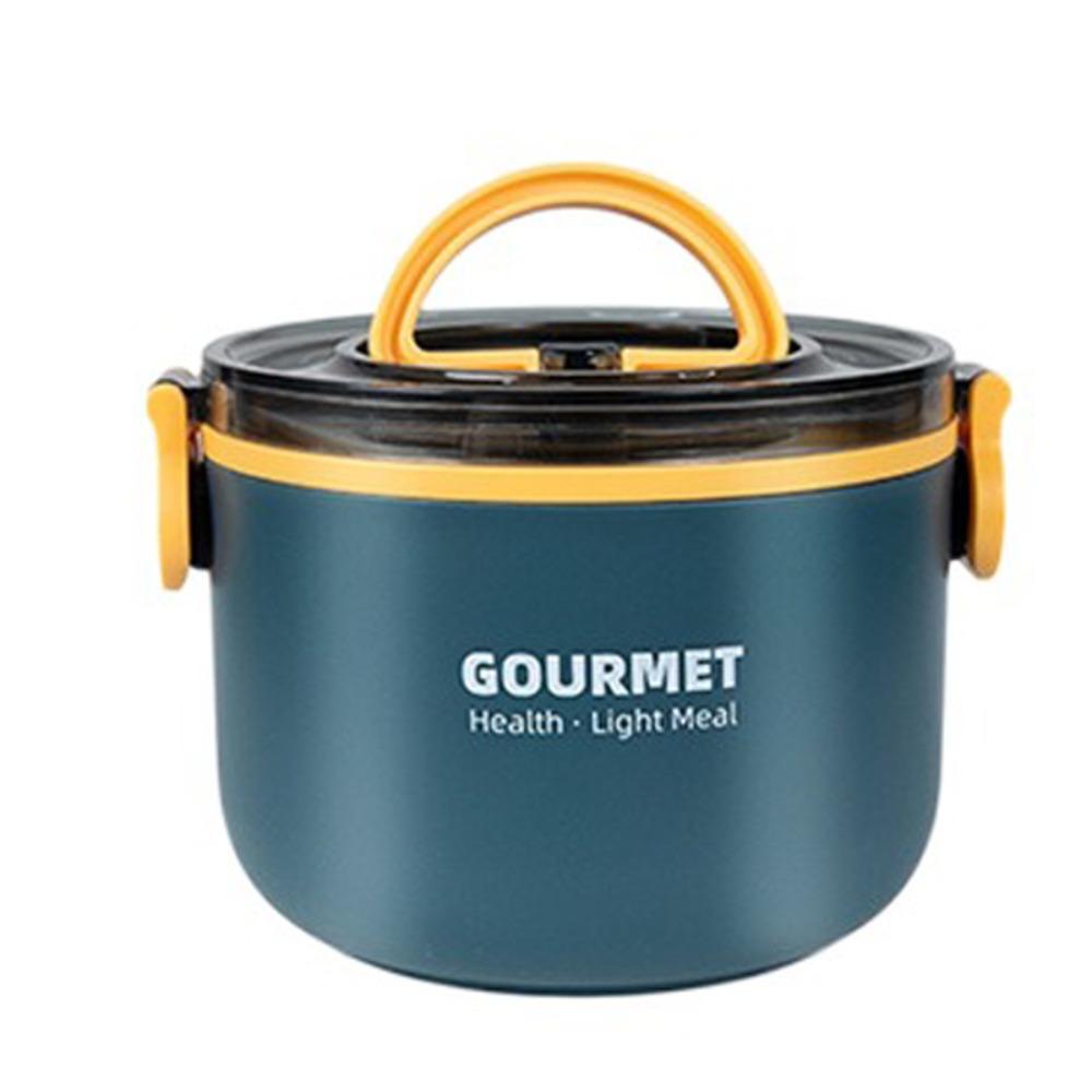 1000/1600ml Insulated Circular Lunch Box Double Layered Compartment Lunch Box  School