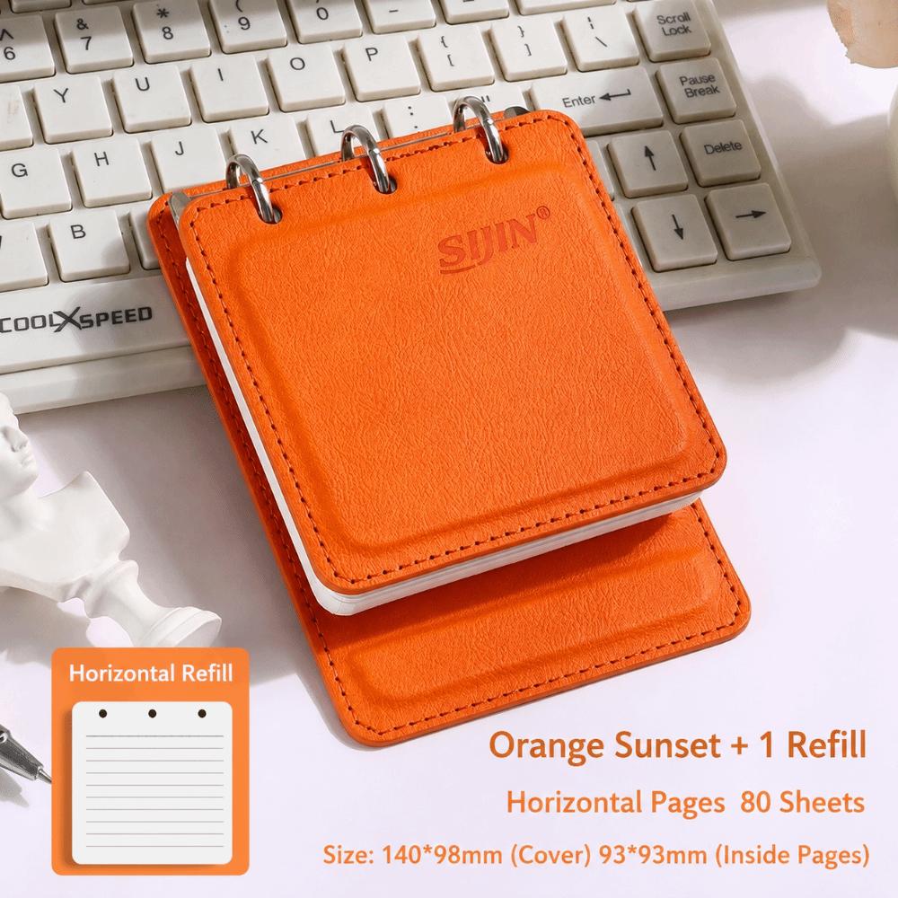 A7 Loose-leaf Notebook PU Leather Mini Journal Durable Note Pad Travel