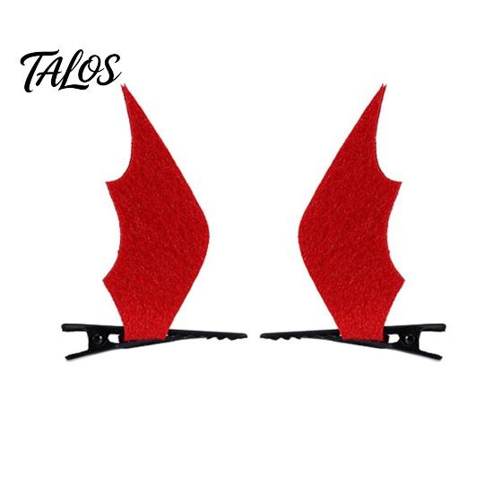 Creative Photo Shoot Hair Props 2Pcs Halloween Red Bat Wings Clips, 3D Wing Hairpin, Unisex Devil Horn Barrettes Gothic Pins, Cute Accessories