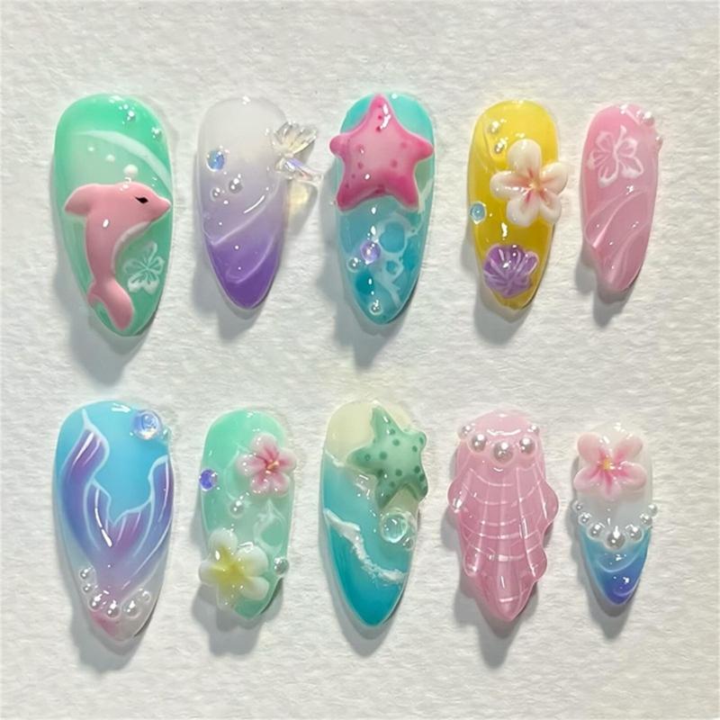 

Press on Nail,Fake Nail Stick Glues on Nail Acrylic Nail with Designs Artificial False Nail for DIY Nail Art Designs 1
