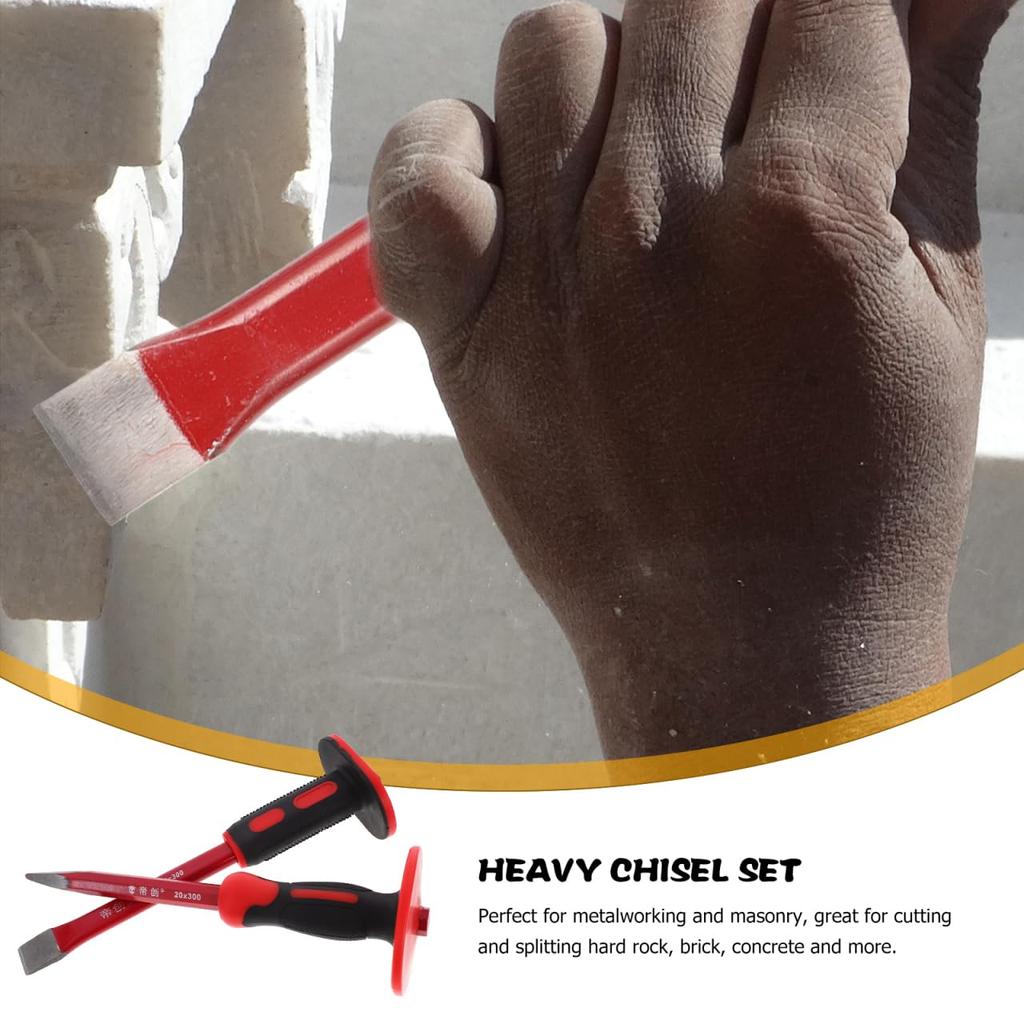 Iplusmile Chisel 1 Brick Concrete Cold Heavy Short Chrome Tool, Set, Chisel, Concrete, Stone, Tool, Set, Hardened, Steel, Duty, Flat, Stone, Hair,