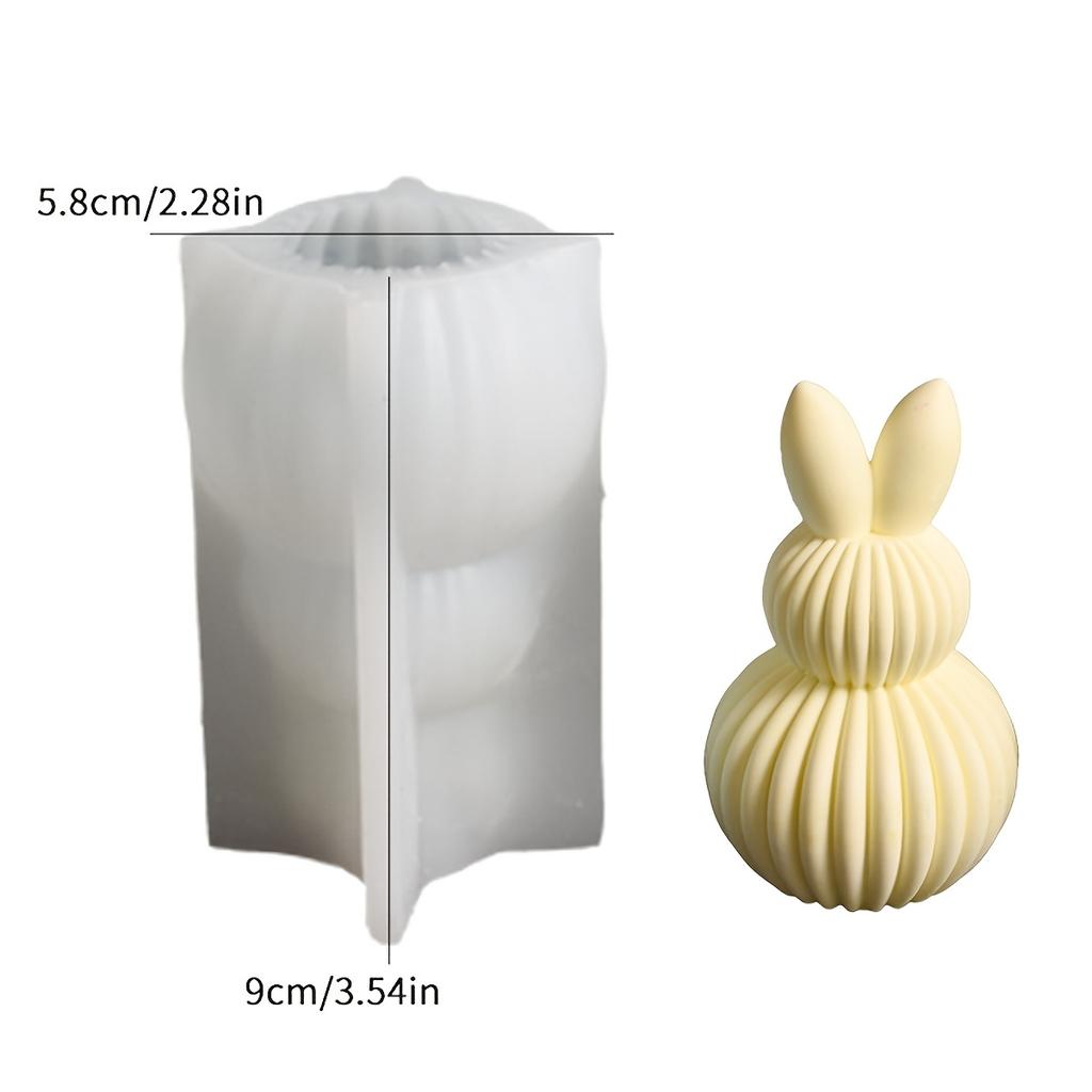 1pc Silicone Easter Egg Bunny Mold, Non-Toxic Reusable, for DIY Candle & Plaster Decor Kit, Holiday Party & Family DIY Projects, with Home Decoration