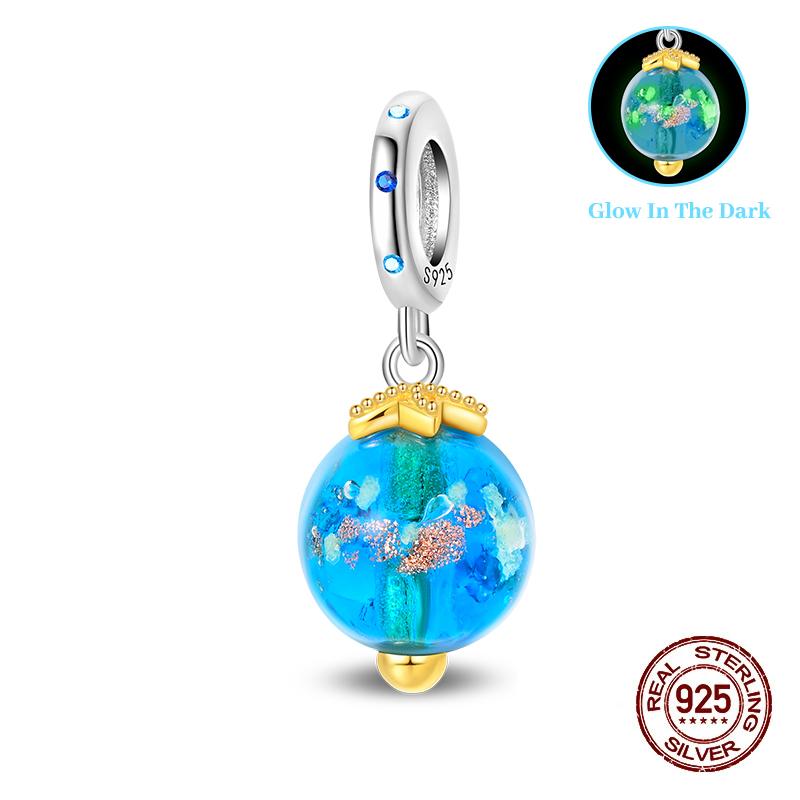 Authentic Copper Glowing Planet Zircon Floral Fairy Four Leaf Shamrock Charms Bead Fit Authentic Bracelets Diy Jewelry Gift