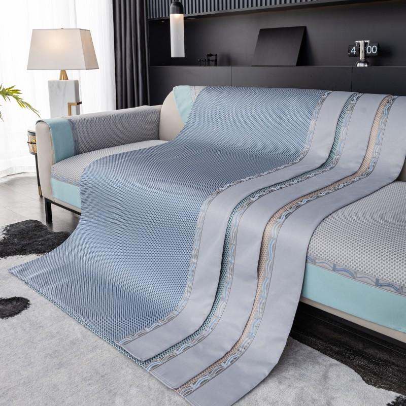 Ice Silk Sofa Cushion Leather Light Luxury Summer Summer Mat Seat Cushion Simple Modern High-end Non-slip Leather Sofa Cover