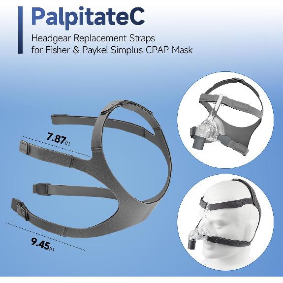 PalpitateC F&P Eson 2 Nasal Mask Headgear for Fisher and Paykel Simplus Full Face CPAP Mask, Eson CPAP Headgear - 1 Pack Replacement Straps