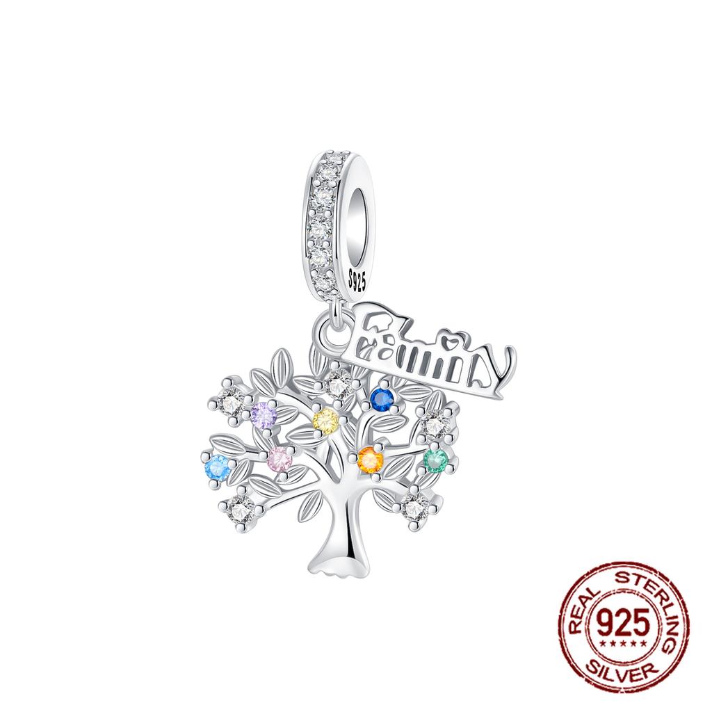 Double Sided Heart Sisters Charm Copper Tree Of Life Family Dangle Pendant Fit Bracelet Necklace Diy Jewelry