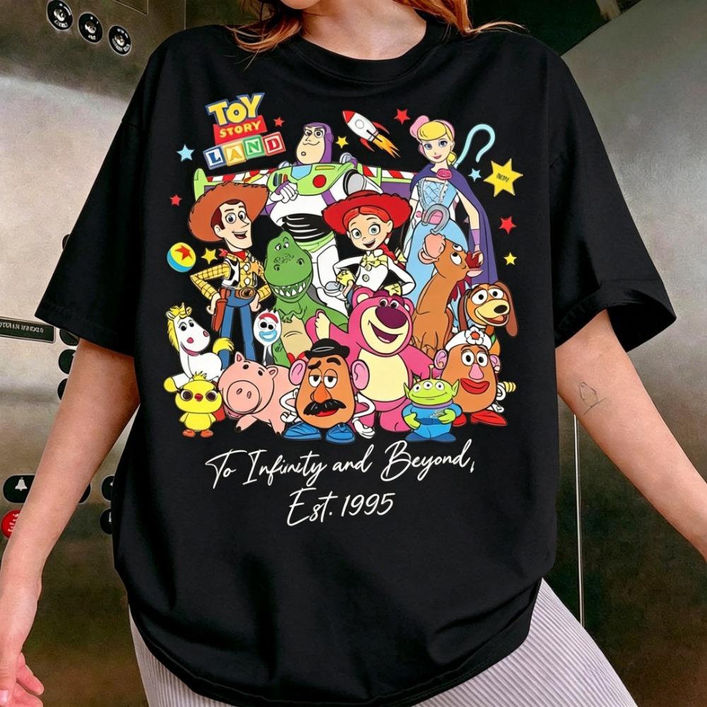 2026 New Toy Story Lobo Christmas Cotton Women's Casual Fashion Loose Short Sleeve