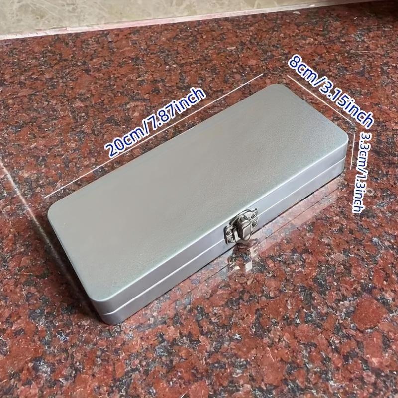 Rectangular Iron Box, Tool Pencil Case, Flip Cover Storage, Large-capacity Metal Packaging