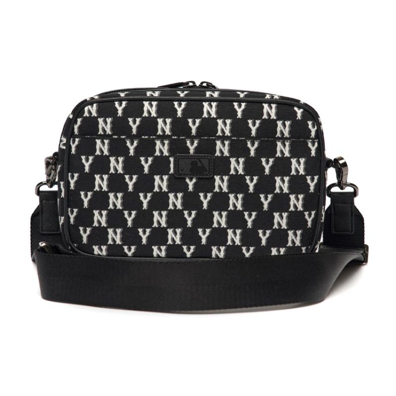 MLB Monogram Collection Polyester Combo Bag, Camera Bag, Crossbody Bag, Shoulder Bag Unisex Black Casual 3ACRM012N-50BKS