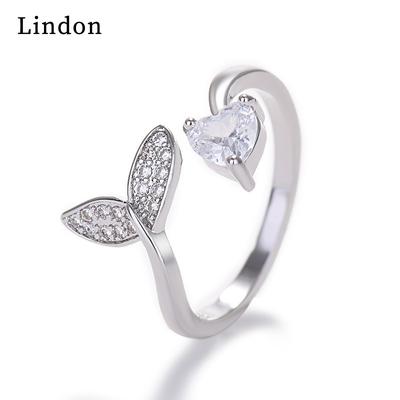 Lindon Classic Copper Alloy Zircon Ring Ladies Jewelry Wedding Promise Party Gift