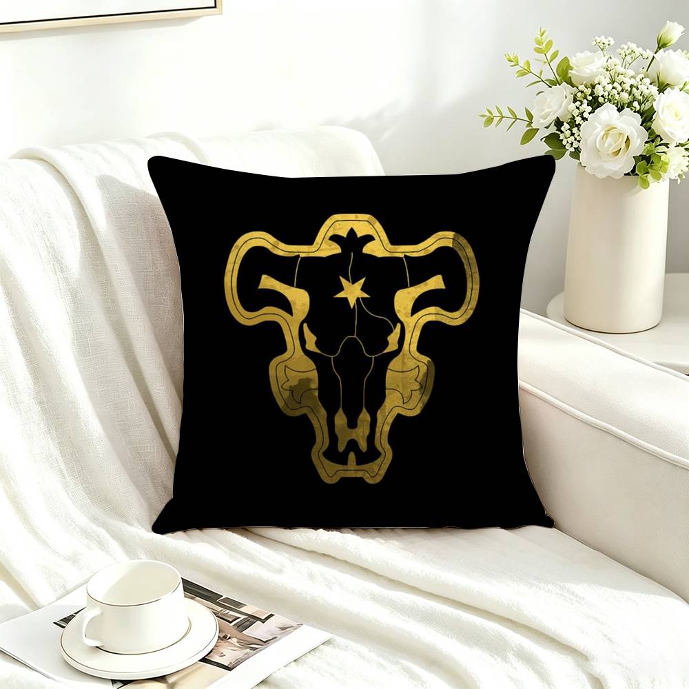 Black C-Clover Yami Sukehiro Square Double-Sided printed Pillow Case Bedroom Bedside Pillow Sofa Cushion Cover