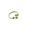Vintage Gold Color Tulip Flower Crystal Adjustable Rings For Women Girl Fashion New Jewelry Gift Party Wholesale Anillos