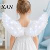 Angel Wings for Costumes LED Light Up Feather Costume Kids, Christmas Accessories Glowing Fairy Wings, Halloween Cosplay Party Performance Props