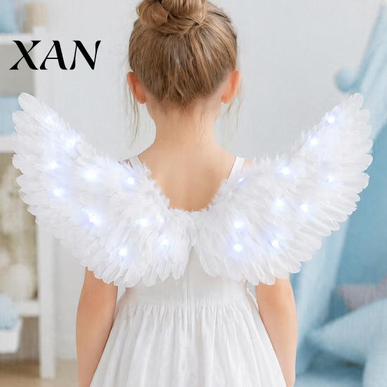 Angel Wings for Costumes LED Light Up Feather Costume Kids, Christmas Accessories Glowing Fairy Wings, Halloween Cosplay Party Performance Props