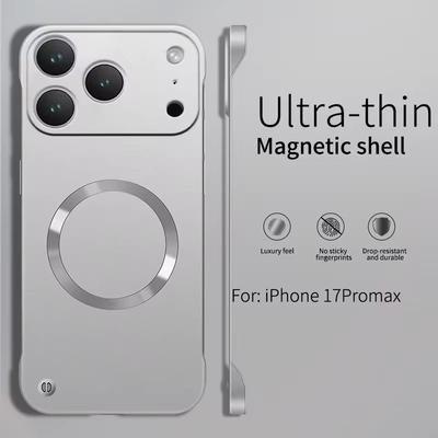 Vernice Metallizzata Ultra Sottile Per Custodia Magnetica Magsafe Per iPhone 17 Air 16 15 14 13 12 11 Pro Max Plus 7/8 X XR Cover Rigida in PC Raffreddante Senza Bordi