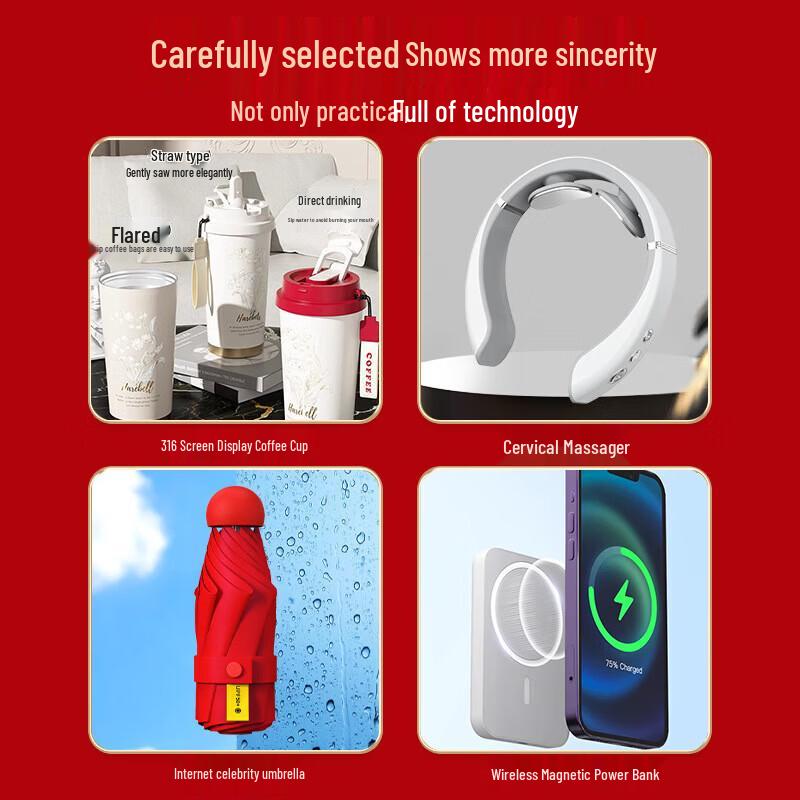 Business Gift Set with Coffee Cup and Cervical Massager