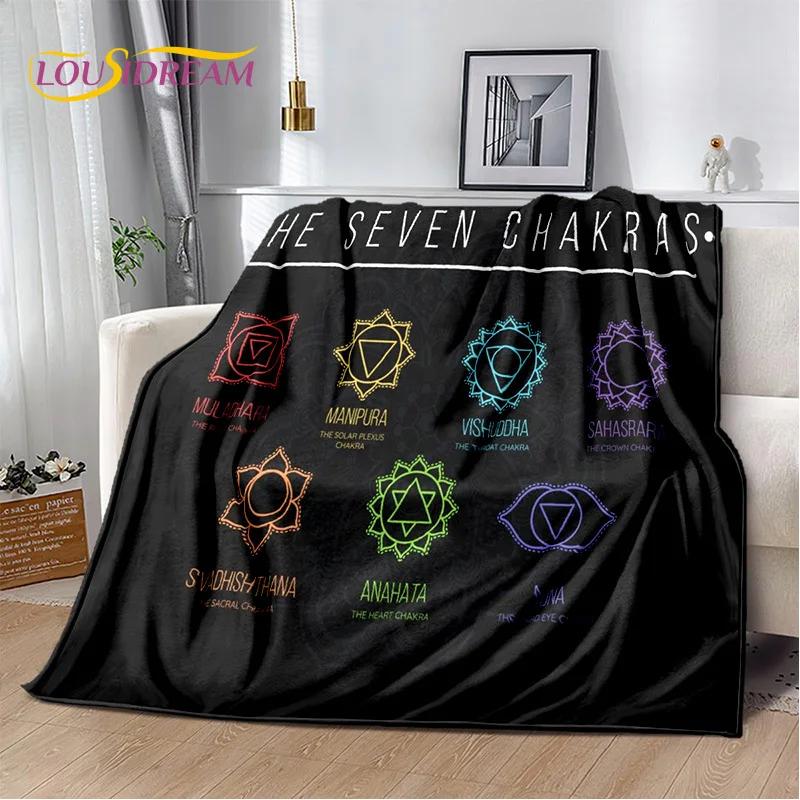 Naturalize Yoga Zen Meditation Rainbow 7 Chakra Blanket,Flannel Throw Blanket for Home Bedroom Bed Sofa Picnic Hiking Cover Kids